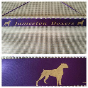 Dog breeds rosette holder, dog show ribbon hanger, boxer dog rosette holder